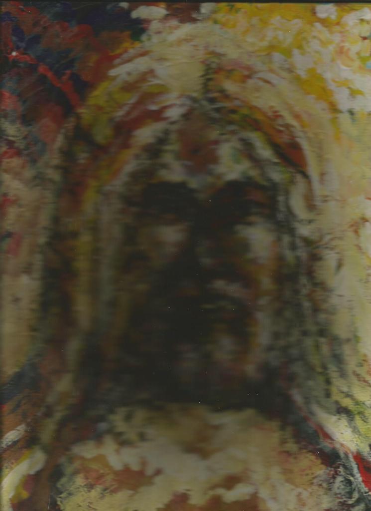Some believe one shouldn't try to depict any deity (not arguing this here) in any medium. I drew two different illustrations to commemorate Easter, actually put on on the site. For about ten minutes. This is an acrylic I did several years ago on canvas board, a bit warped from leaning on the piano. I had to weigh down the top of the scanner to make it work. I'd regret the wasted time I spent on drawings I won't use, but, really, what I'd prefer, is more time to waste similarly.